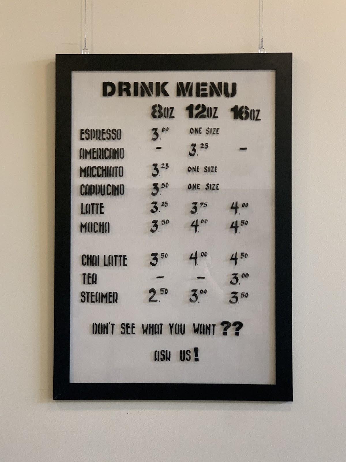 Menu at Liberty Theatre Cafe, La Grande