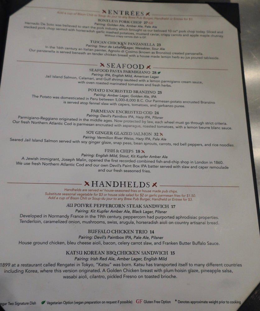 Menu at Hangar Two By Tangled Roots Brewing Company pub & bar, Glenview