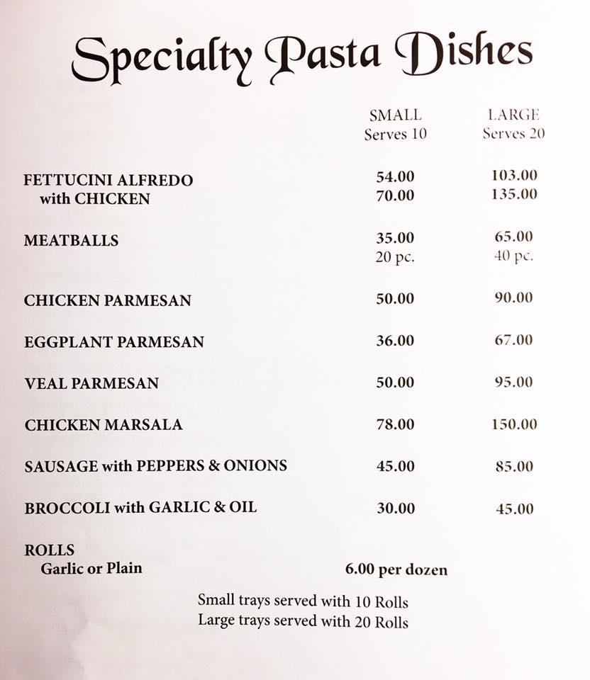 Menu at Vincent's Italian Restaurant, Mount Dora, N Orange Blossom Trail