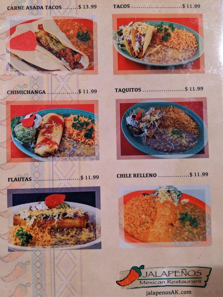 Menu at Jalapeno's Mexican Restaurant, Anchorage, Old Seward Hwy