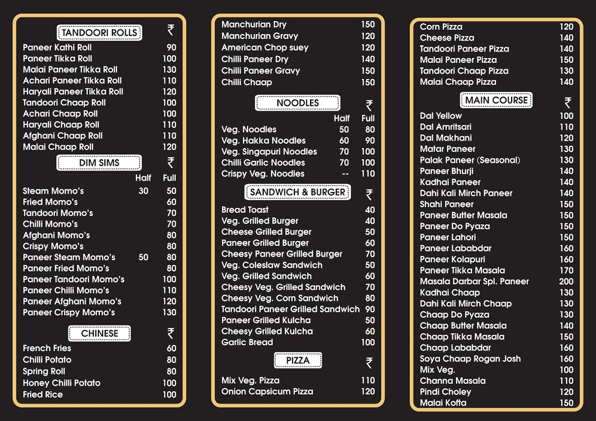 Menu at The Masala Darbar, Bazpur, Opposite Riverdale International School