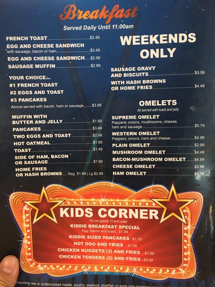 Menu at SeeMor's AllStar Grill restaurant, Normalville