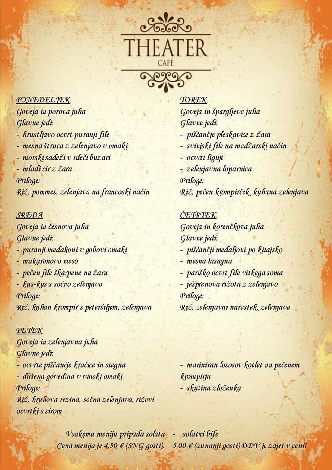 Menu da Theater café ristorante, Marburgo