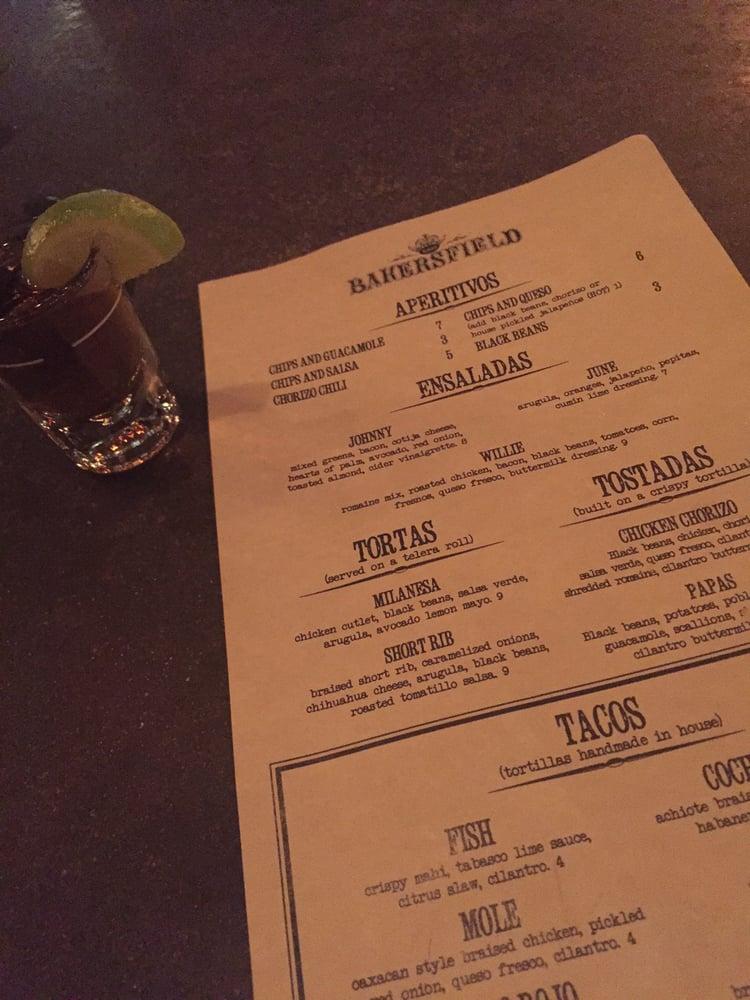 Menu at Bakersfield Nashville pub & bar, Nashville