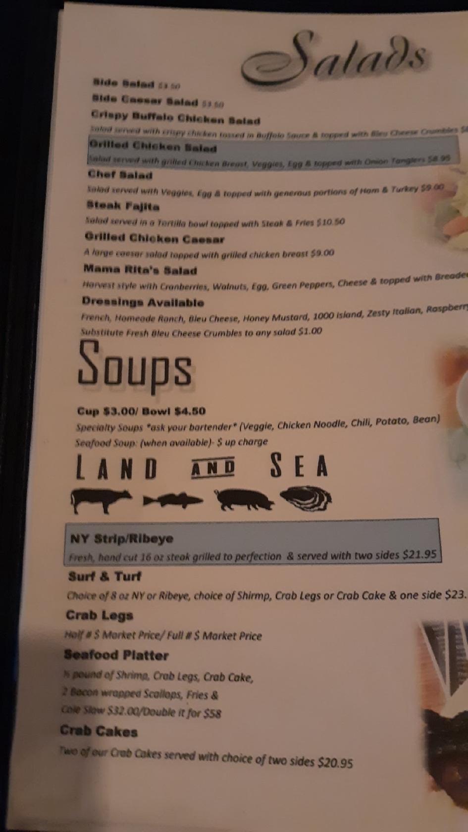 Menu at VIP Lounge pub & bar, Martinsburg, 36 Veronica Dr