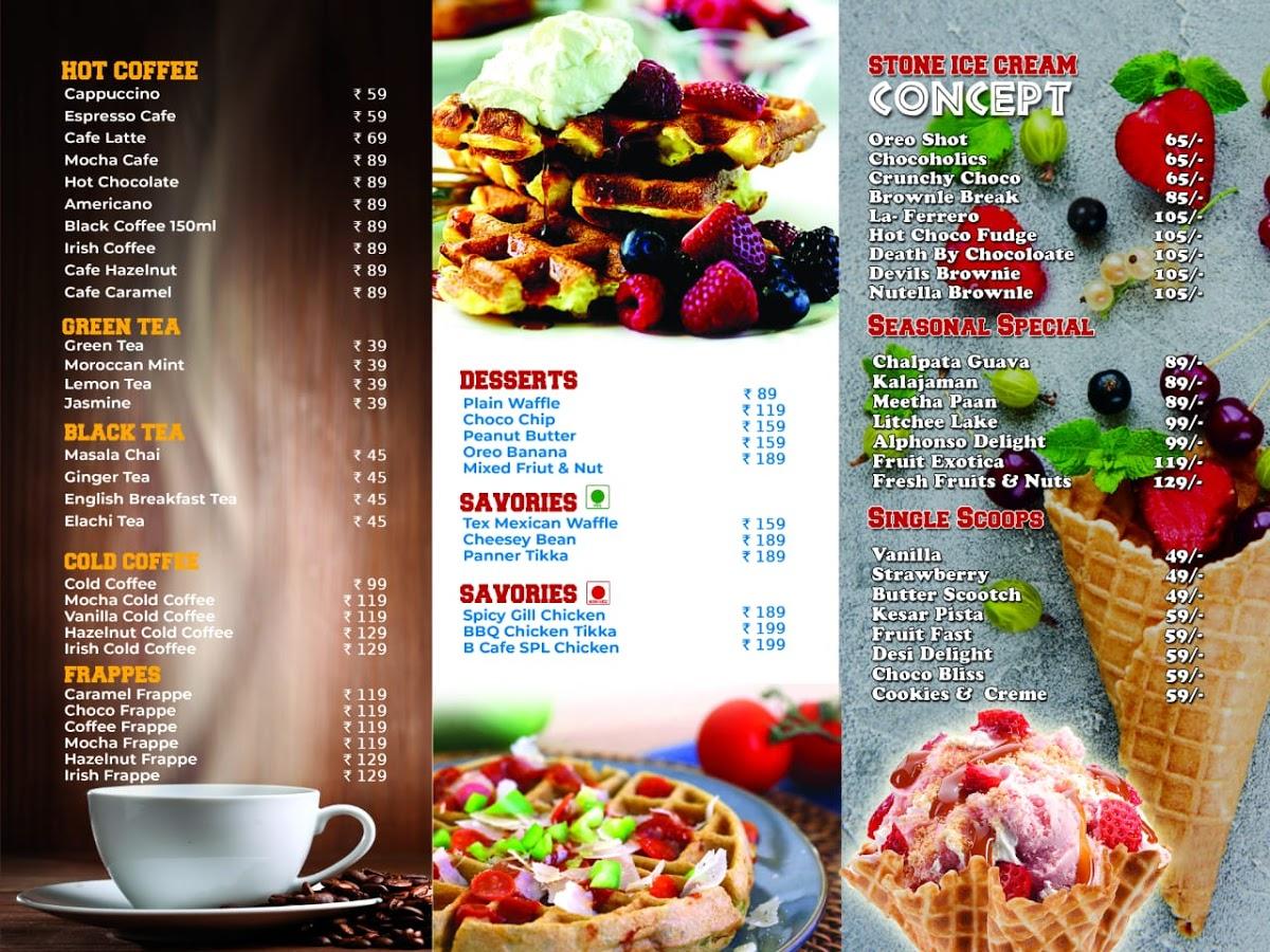 Menu At B Cafe, Kaza