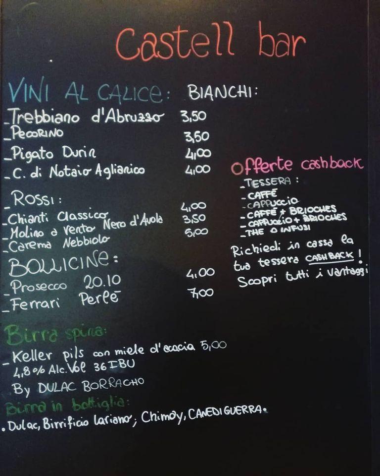 Menu di Bar Castell 