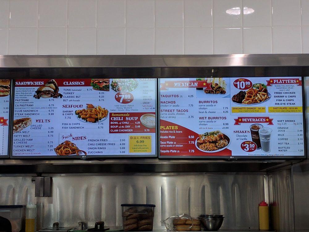 Menu at Victory Diner restaurant, Orange