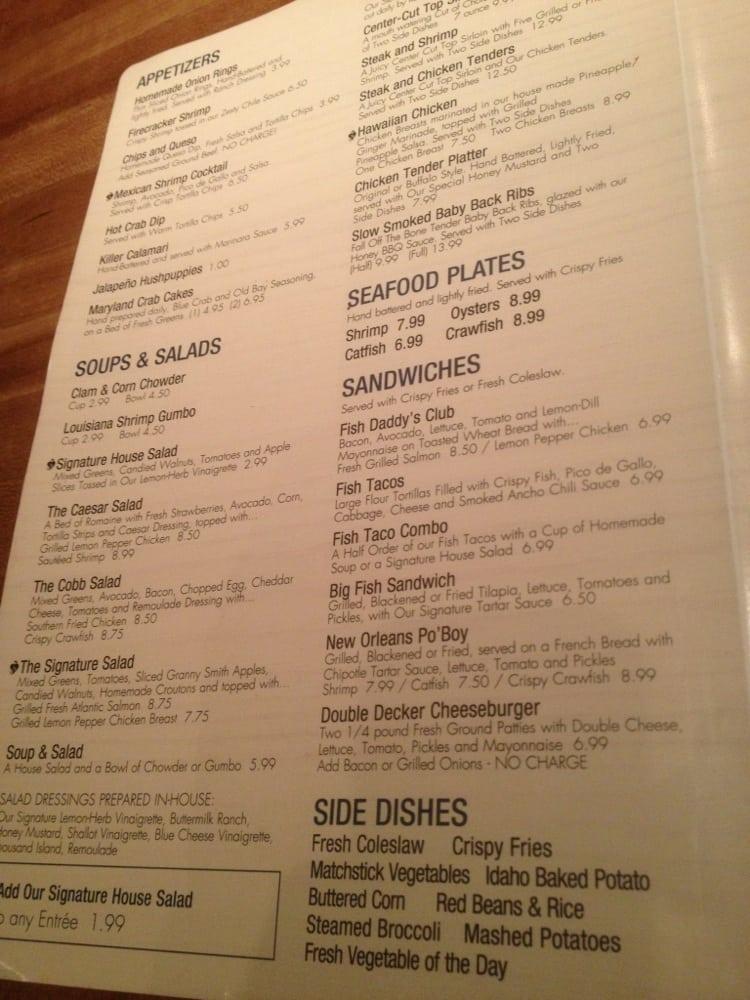 Menu at Fish Daddy's Grill House pub & bar, College Station