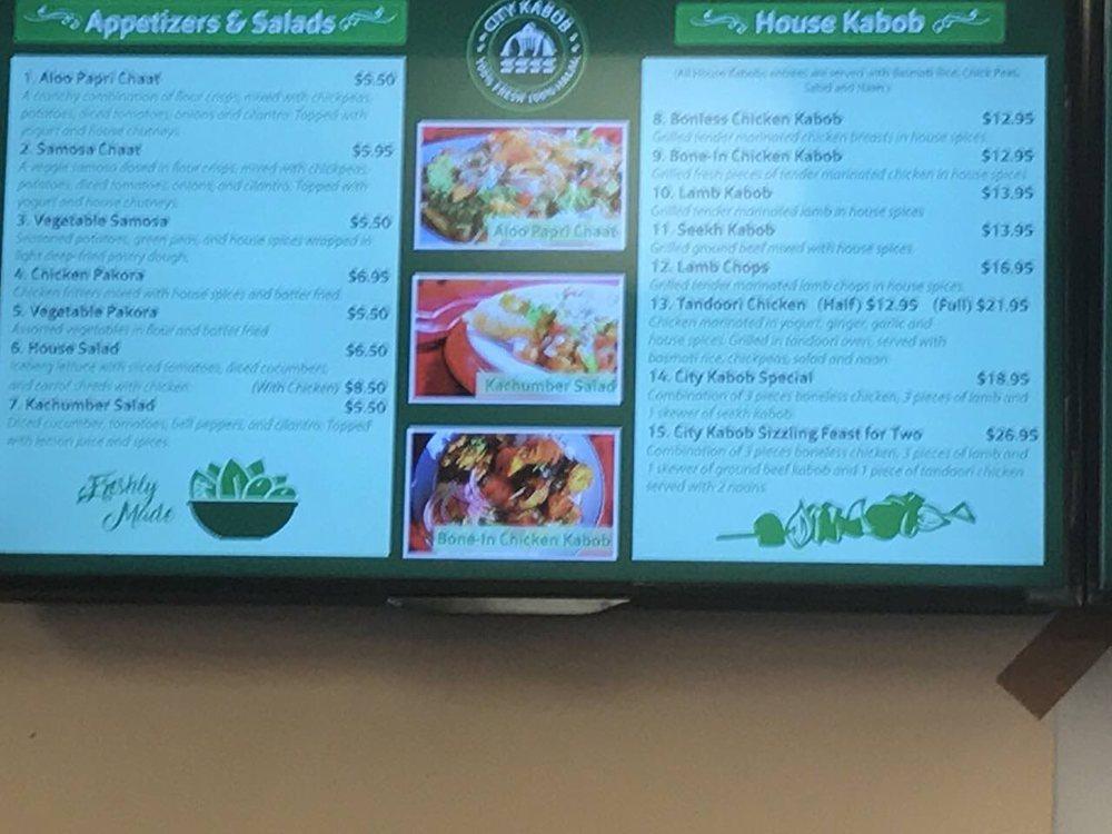 Menu at City Kabob & Curry House 2 (D.C) restaurant, Washington