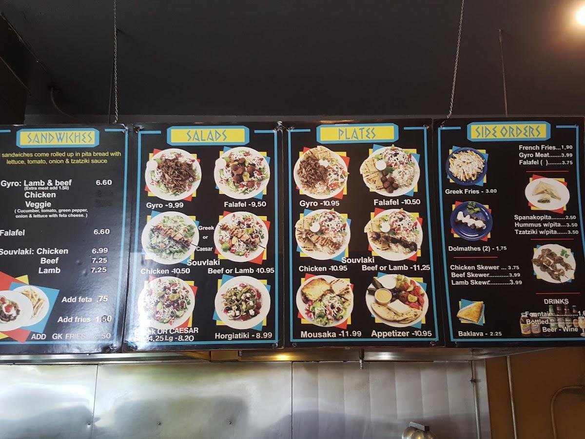 Menu at Santorini Greek Grill restaurant, Kirkland