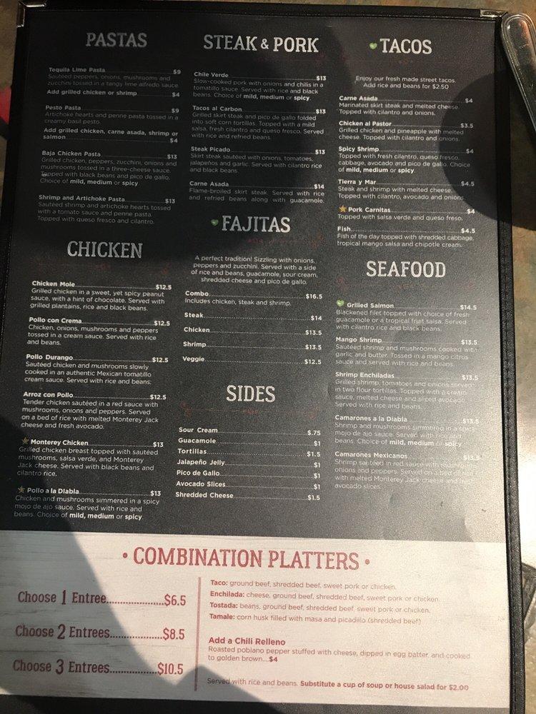 Menu at Cafe Sabor, Idaho Falls