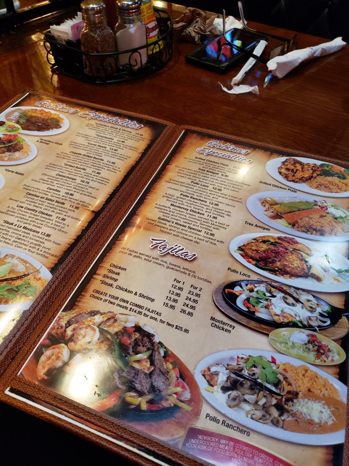 Menu at GABINOS MEXICAN GRILL restaurant, Stockbridge