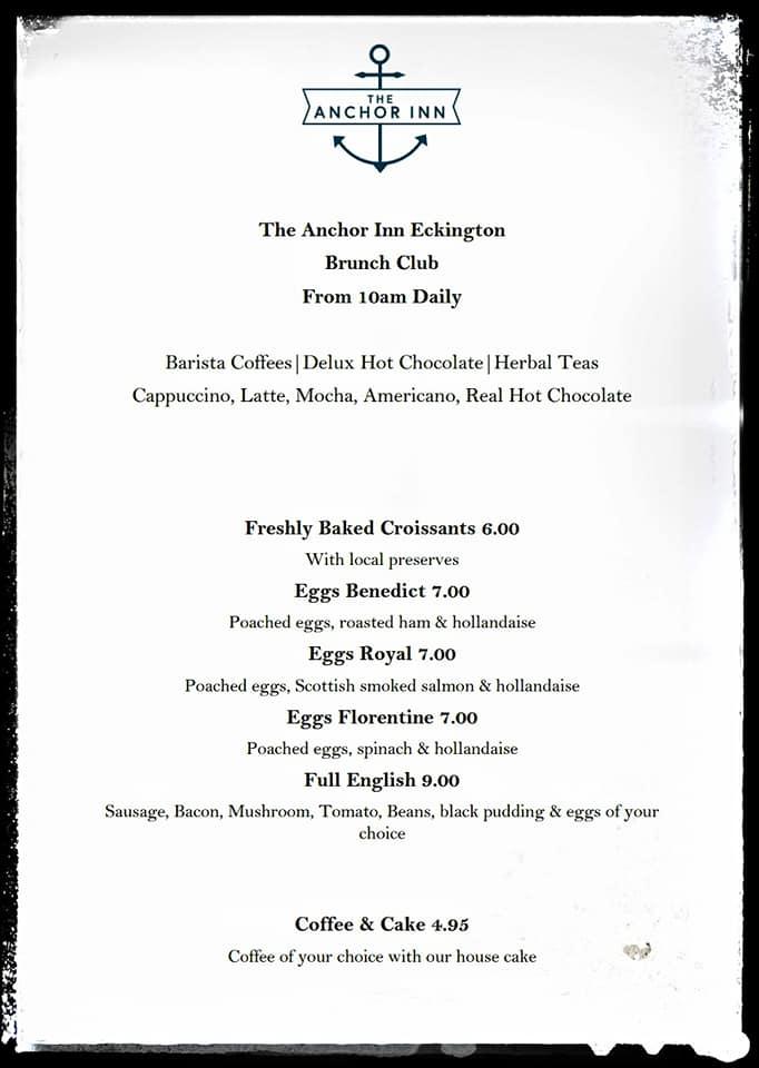 Menu at The Anchor Pub and Quality Inn, Eckington, Cotheridge Ln