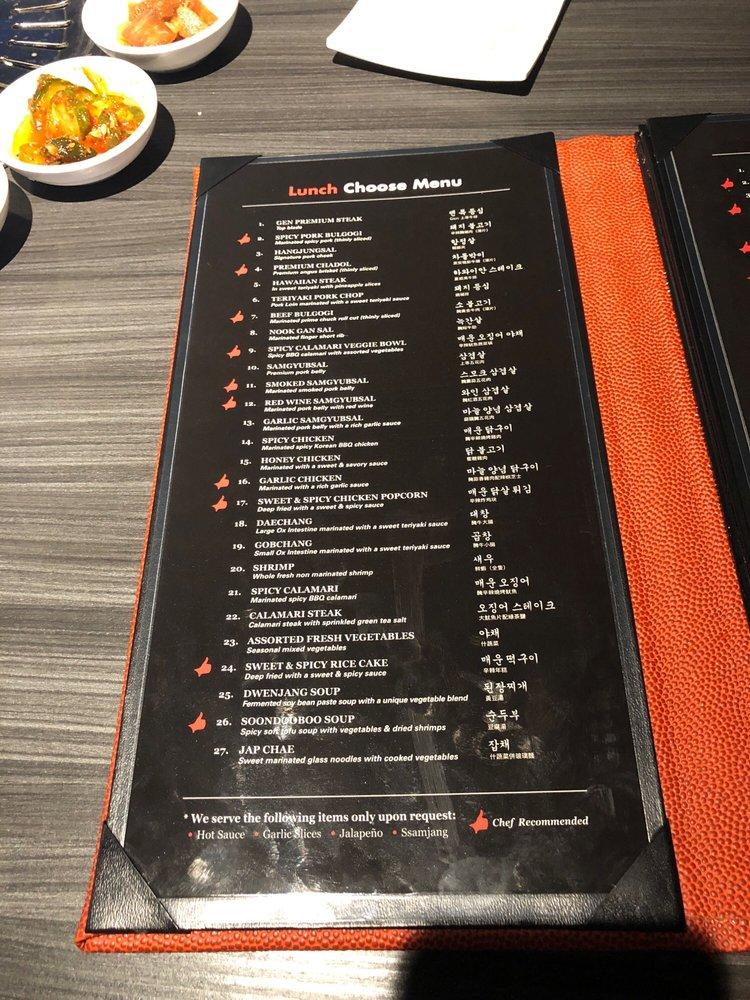 Menu at Gen Korean BBQ House, Aiea, 981005 Moanalua Rd 2211