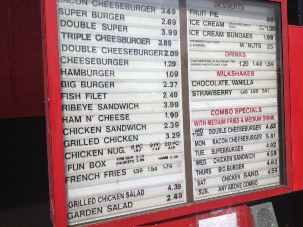 Menu at Pete's Burgers and More fast food, Reidsville
