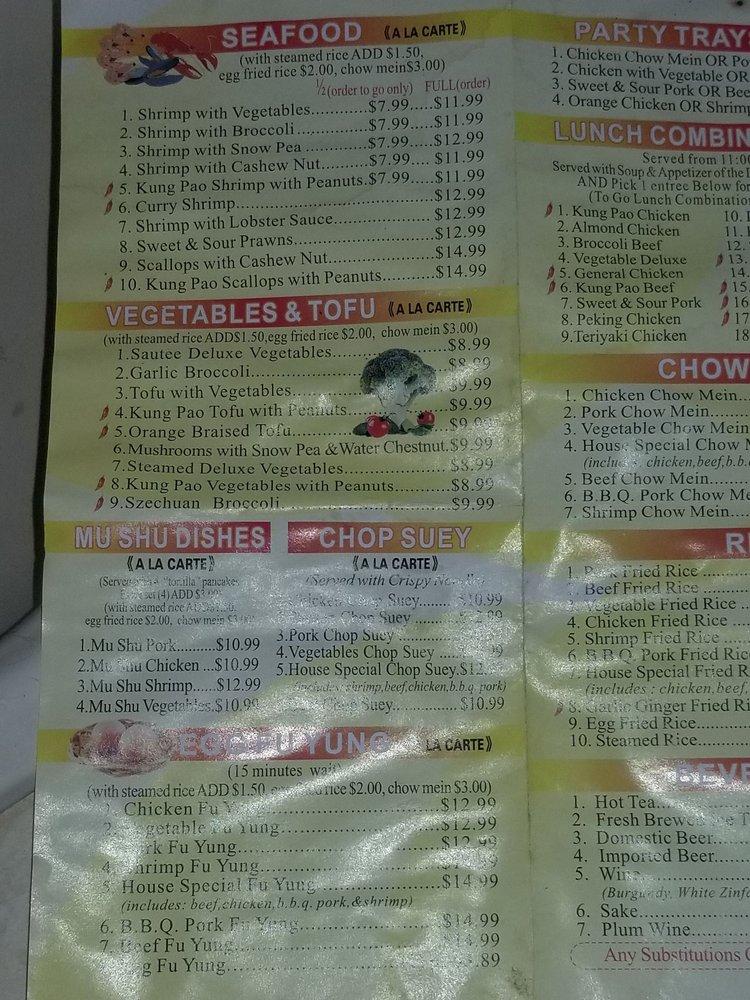 Menu at Maple Garden restaurant, Orland, 729 4th St