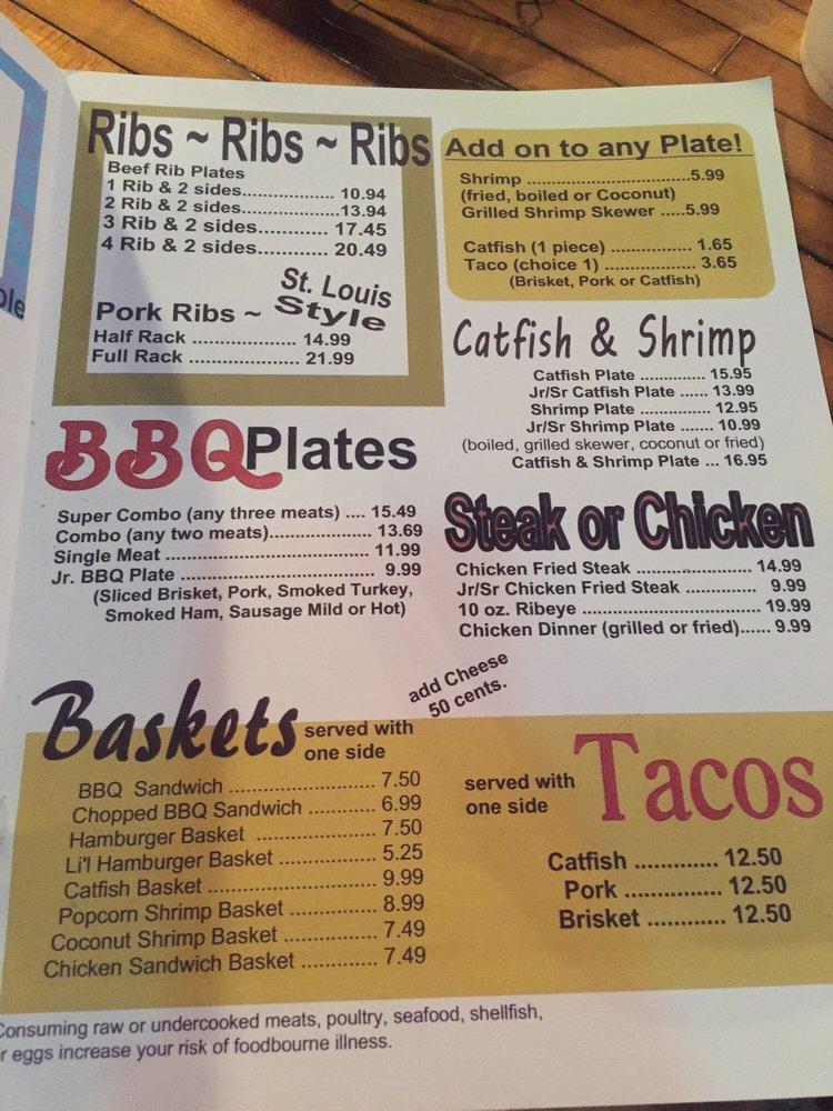 Menu At Big Smith's Bar-B-Q & Catfish, Sulphur Springs