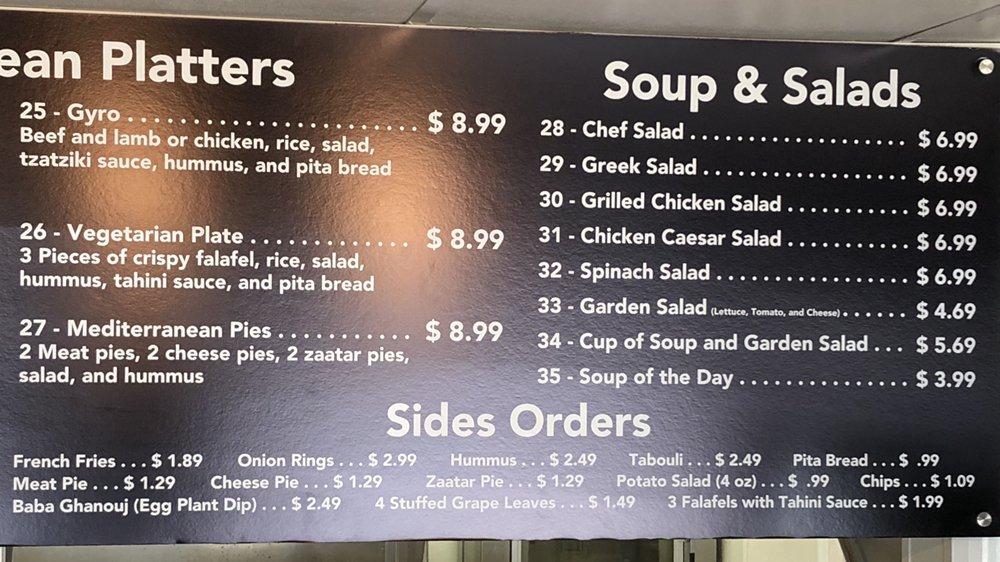 Menu at Kenda’s Deli & Grill restaurant, Tulsa