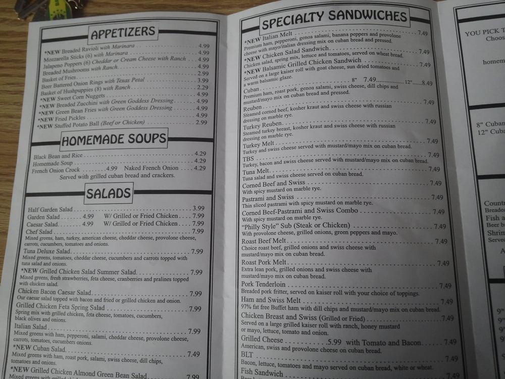 Menu at The Purple Onion Deli & Grill restaurant, Lakeland
