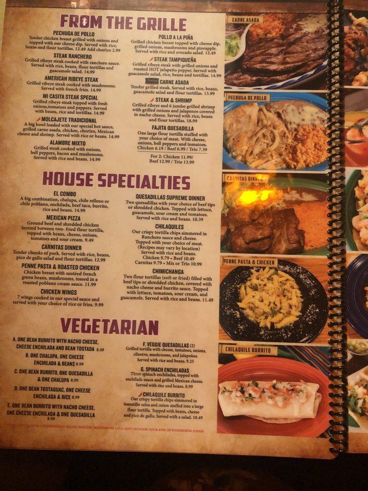 Menu at Mi Casita Mexican Restaurant, Laurinburg
