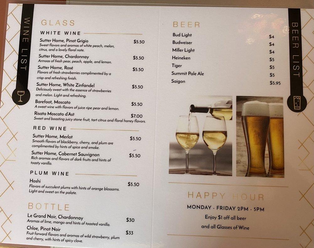 Menu at Vina Restaurant, Saint Paul