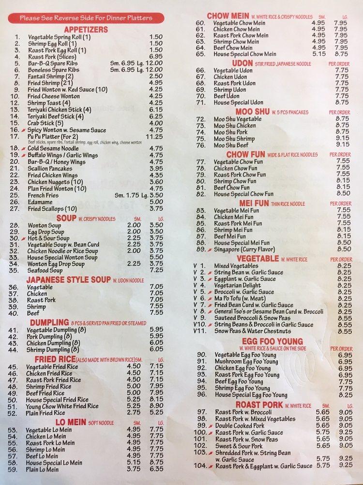 Menu at China Star 2 restaurant, Shrub Oak, 980 E Main St