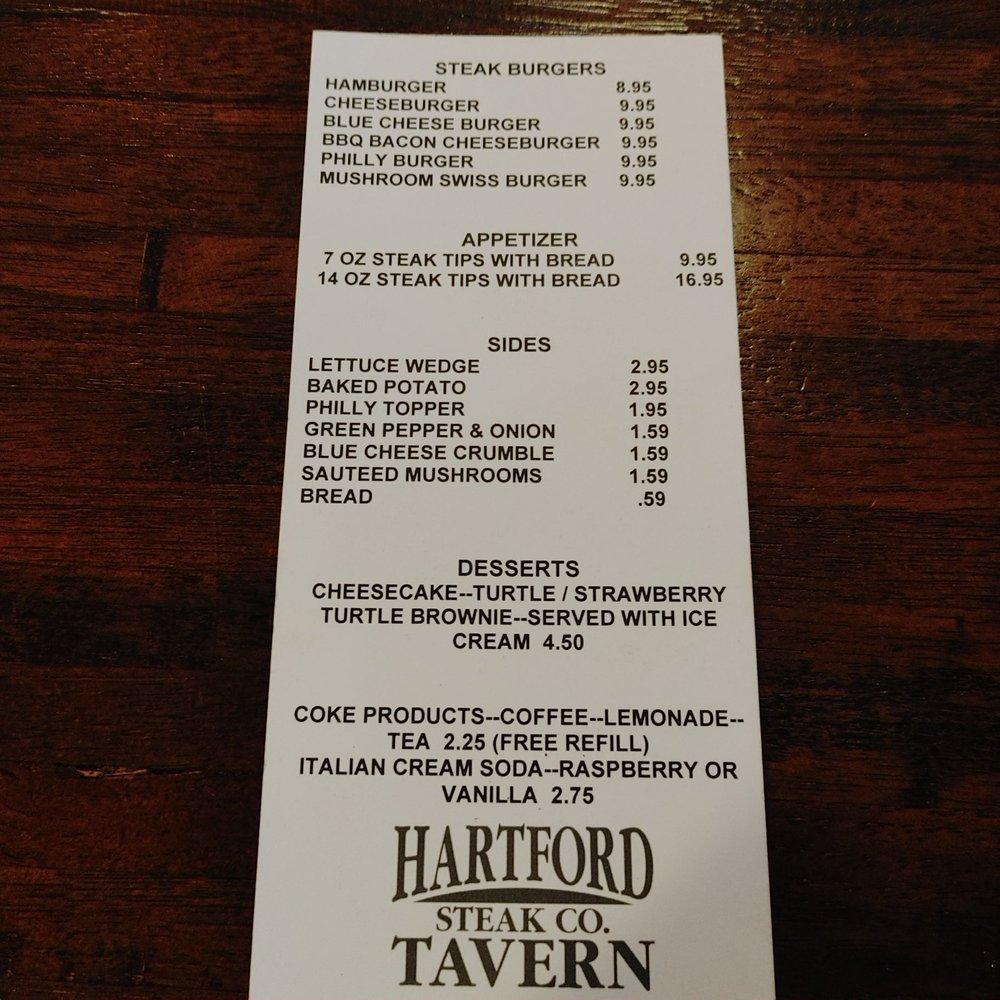 Menu at Hartford Steak Co. Tavern pub & bar, Vermillion