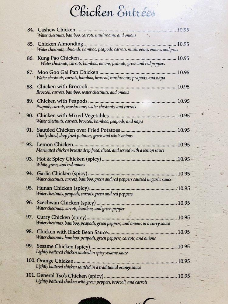 Carta del restaurante Jade Dragon, Fargo