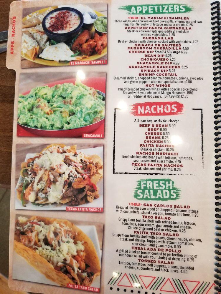 Menu at El Mariachi Mexican Restaurant Hamburg, Lexington
