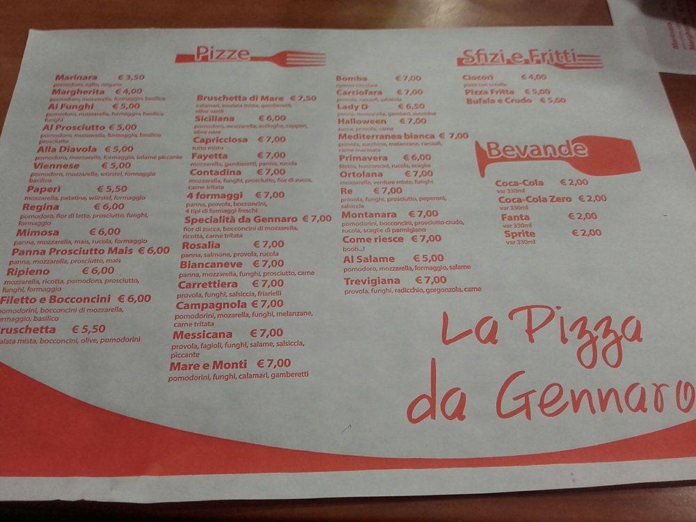 Menu di Pizzeria Da Gennaro 