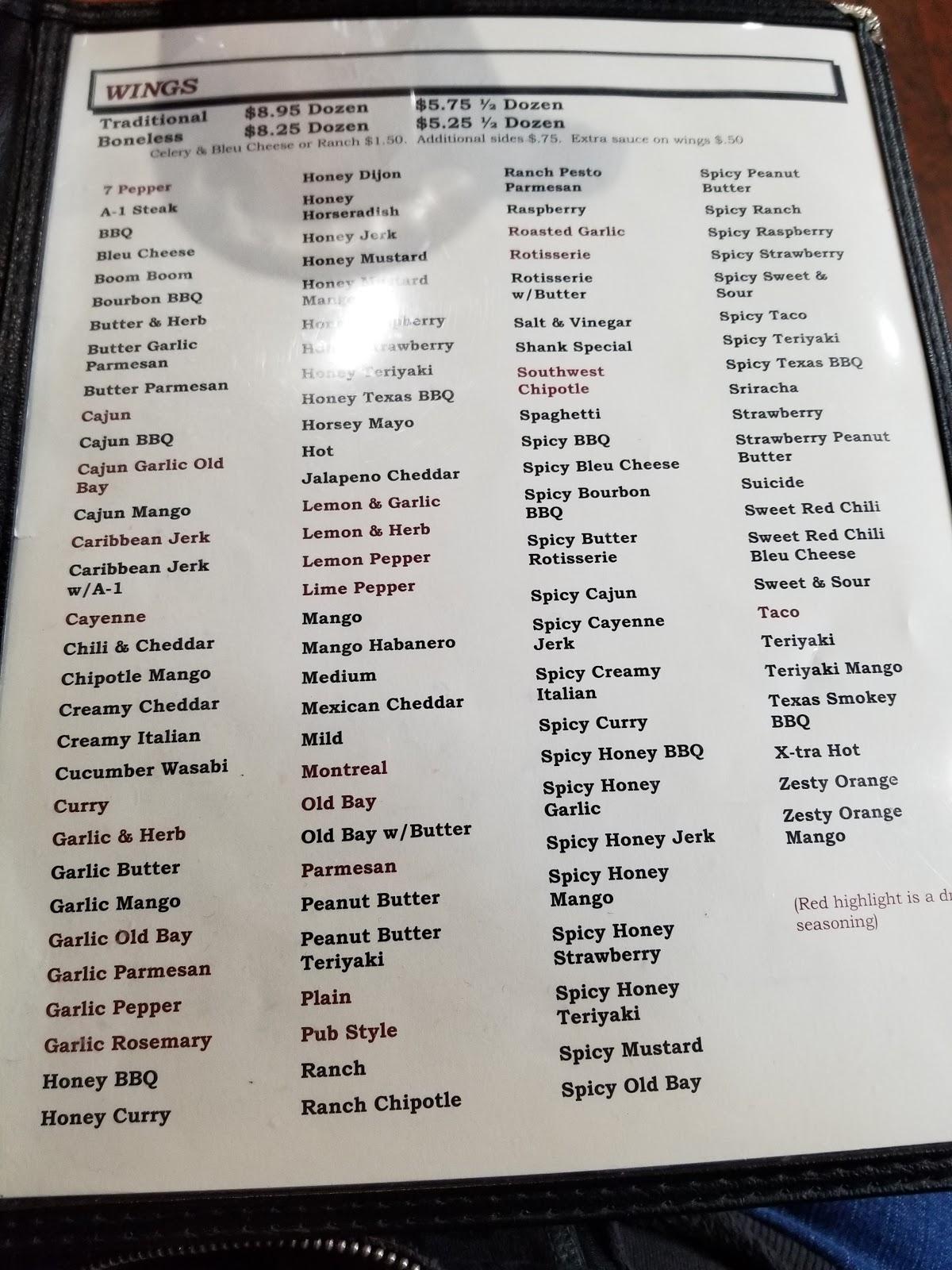 Menu at Beanie's Bar & Grill, Mount Joy