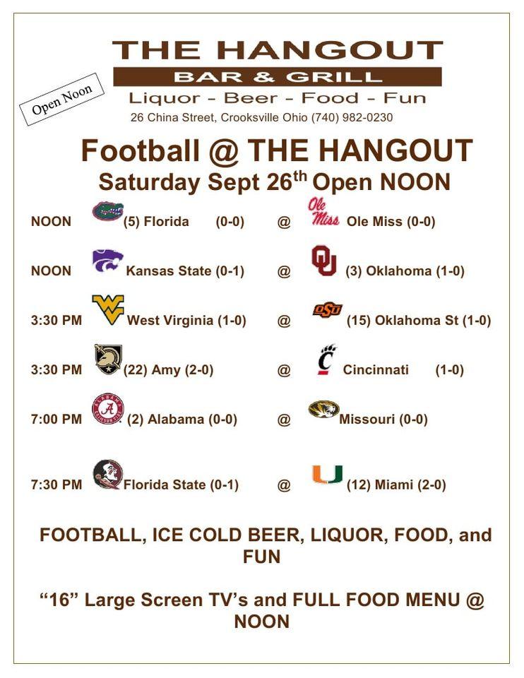 Menu at Hangout pub & bar, Crooksville