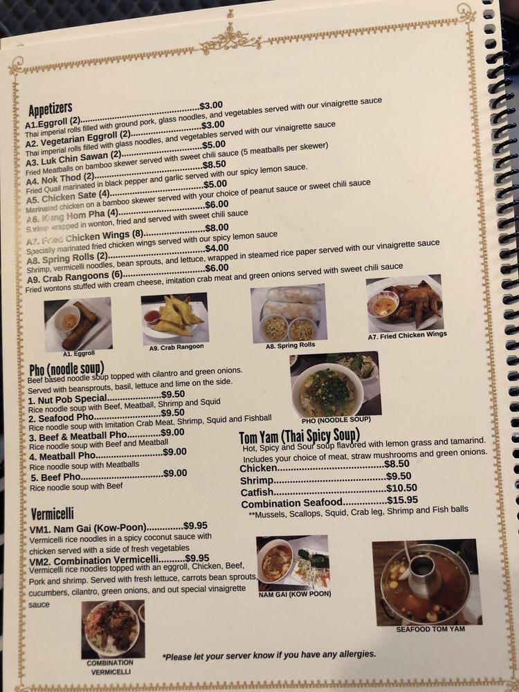 Menu at Nut Pob Restaurant, Des Moines