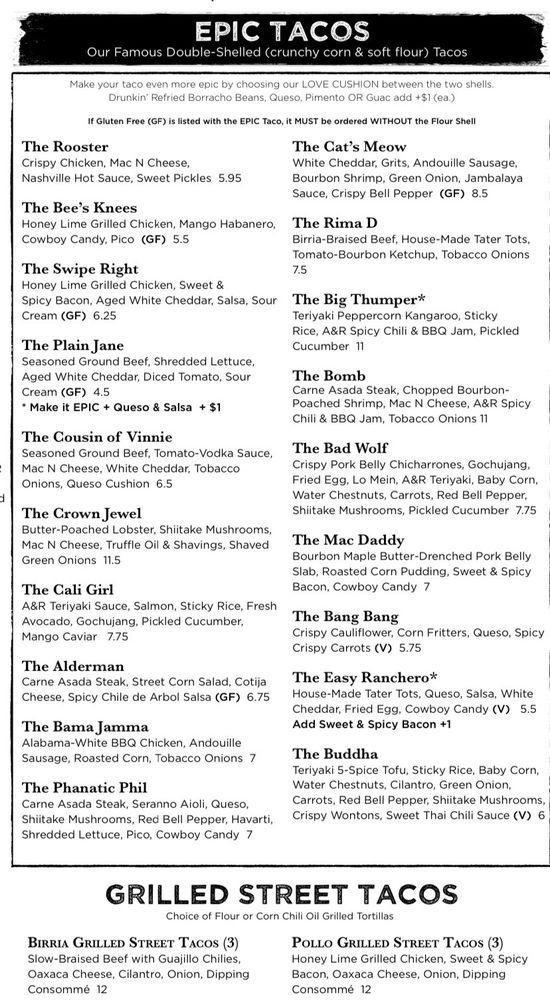 Menu At Agave Rye Troy Pub Bar Troy