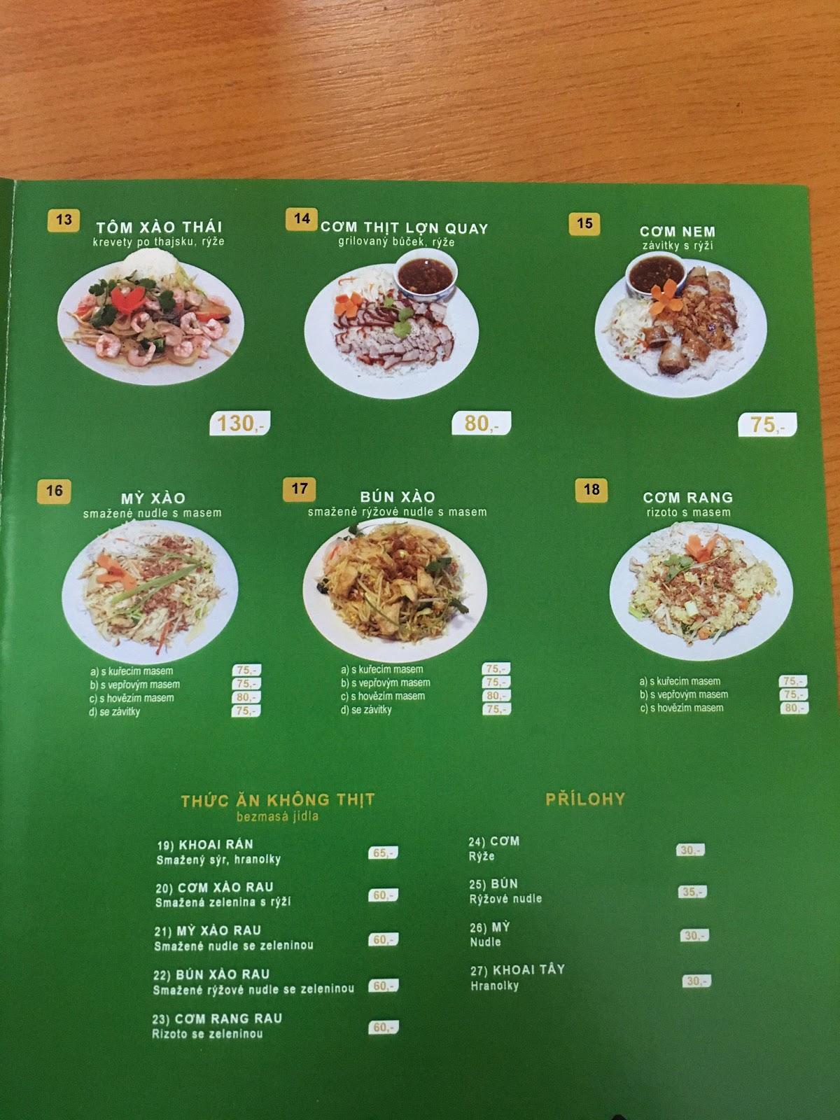 Menu at Pho Viet restaurant Ústí nad Labem