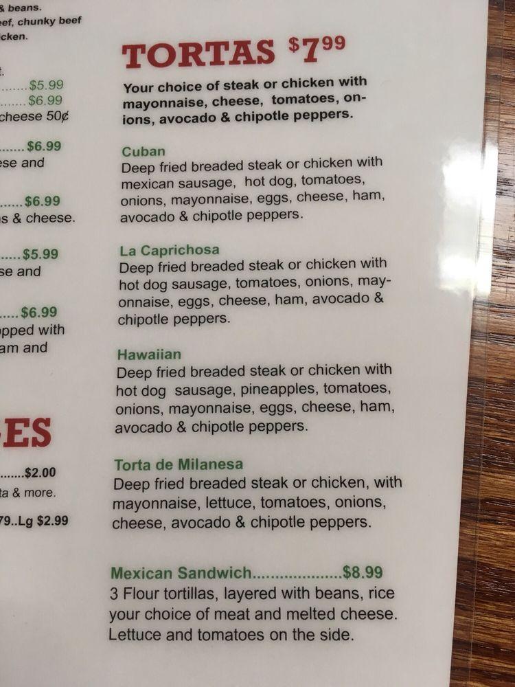 Menu at El Jalapeño Mexican Restaurant, Allen Park