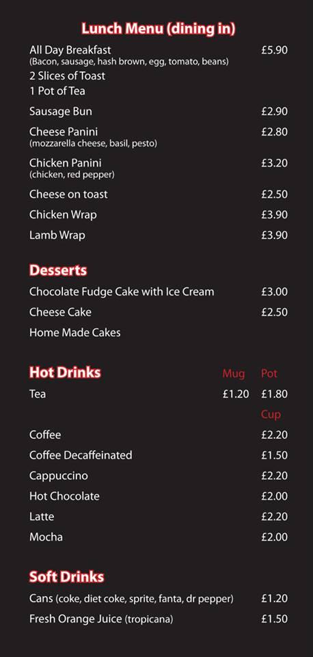 Menu at Grillworx fast food Malpas