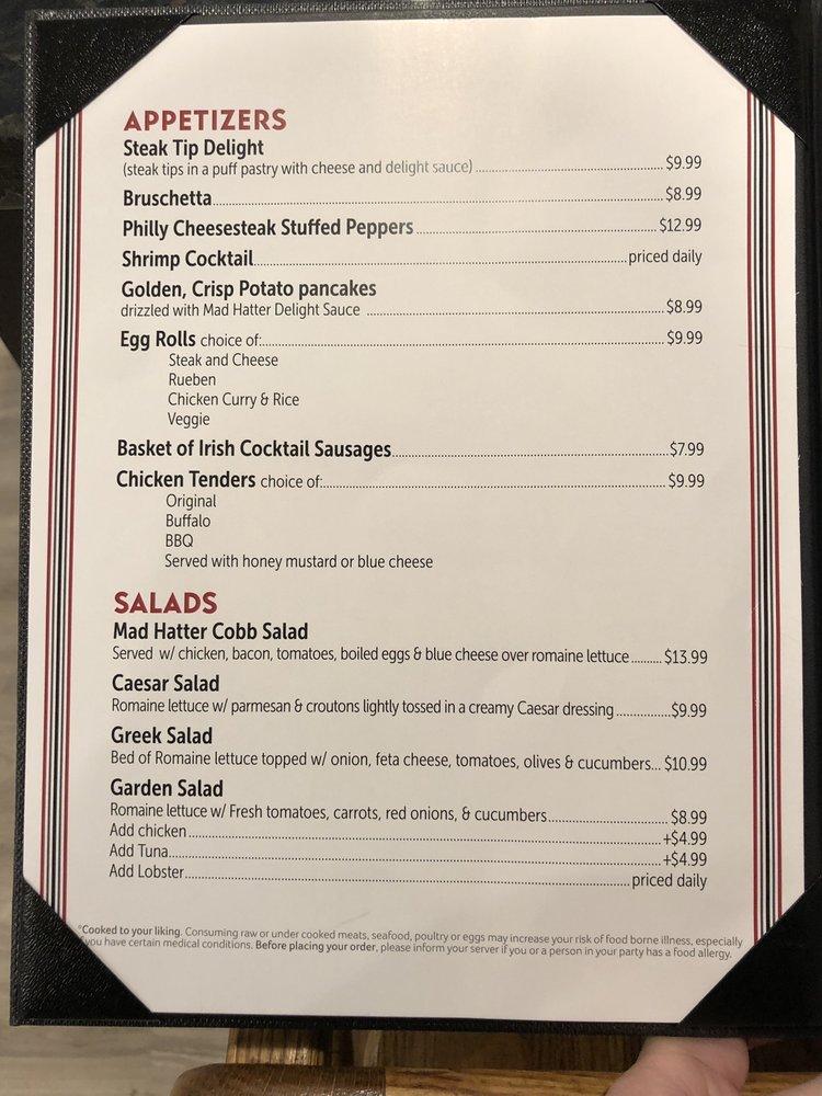 Menu at Mad Hatter Restaurant, Weymouth