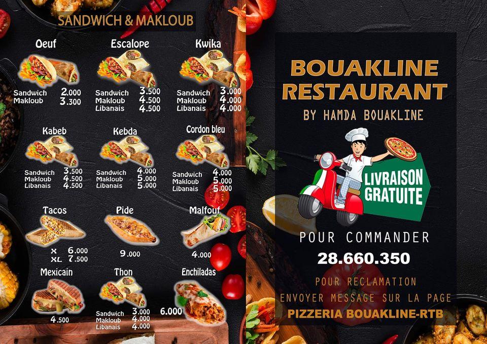 Menu de Pizzaria Bouakline food