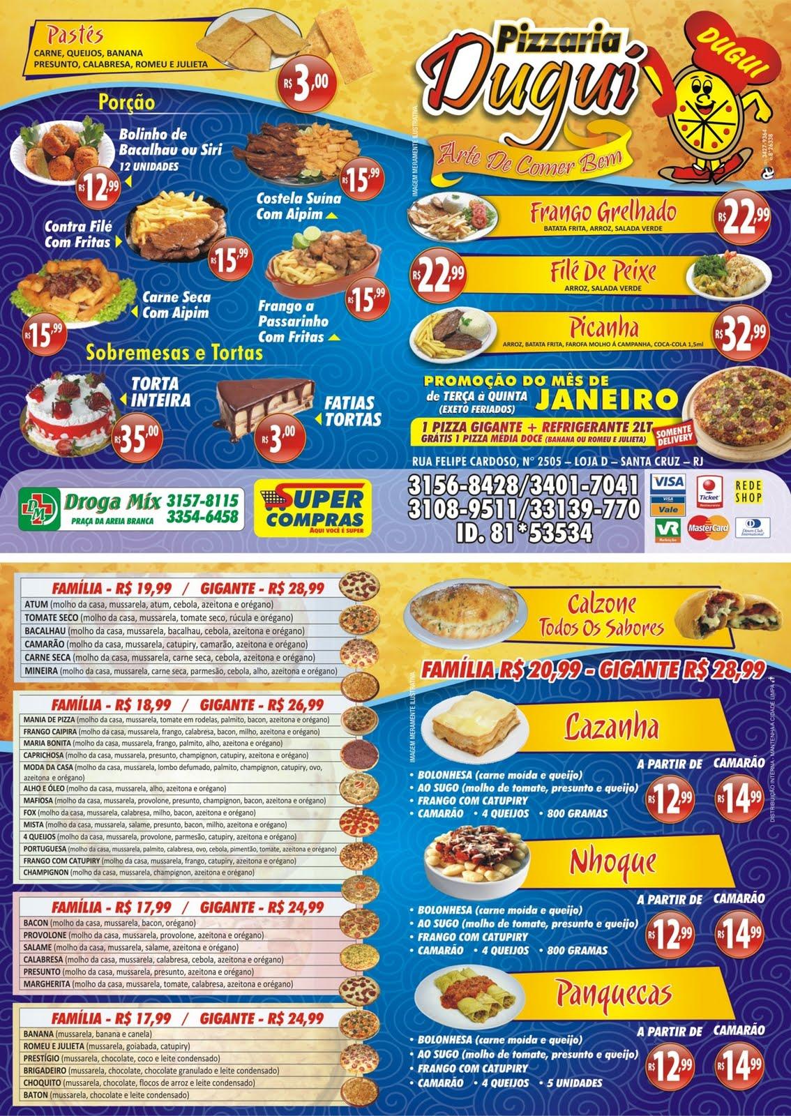 Pizzaria Mania Dugui cardápio