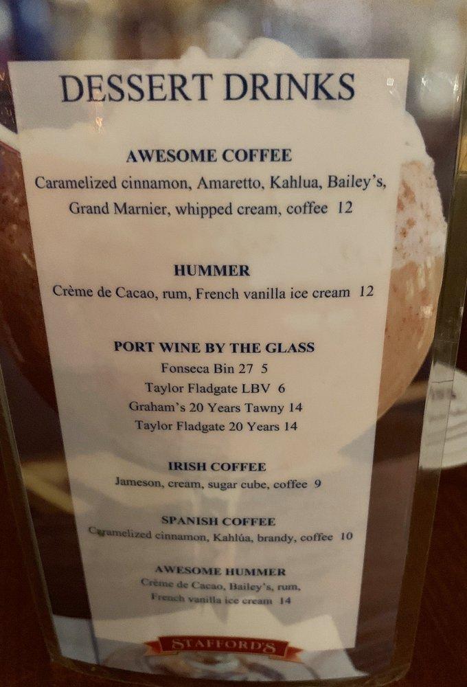 Menu at Stafford's Pier Restaurant, Harbor Springs