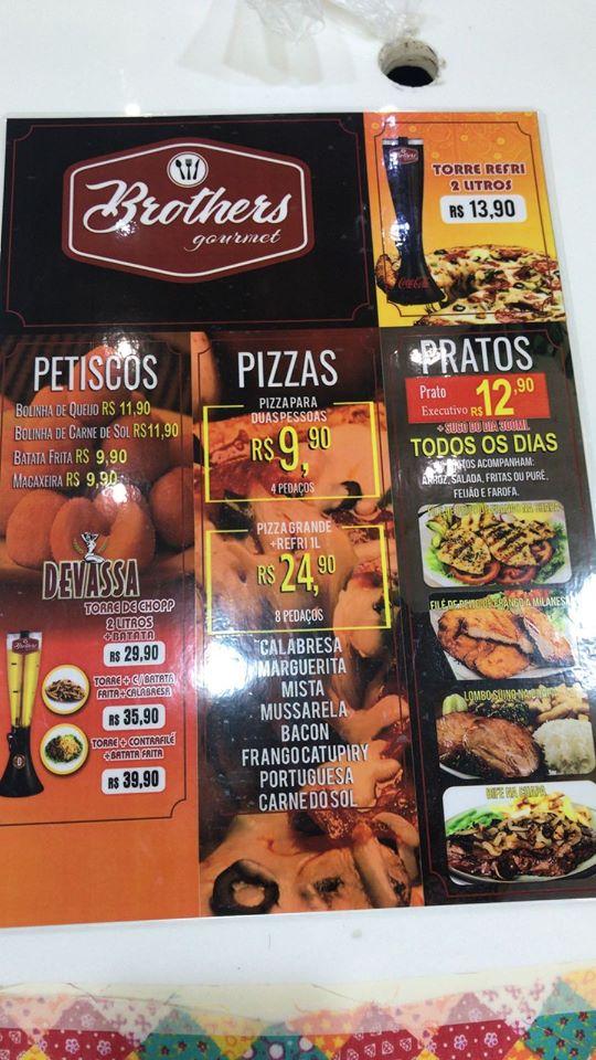 Menu at Brother's Gourmet restaurant, Fortaleza
