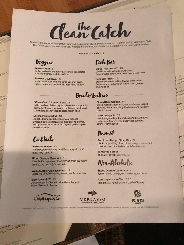 Menu at Pacific Catch restaurant, Corte Madera