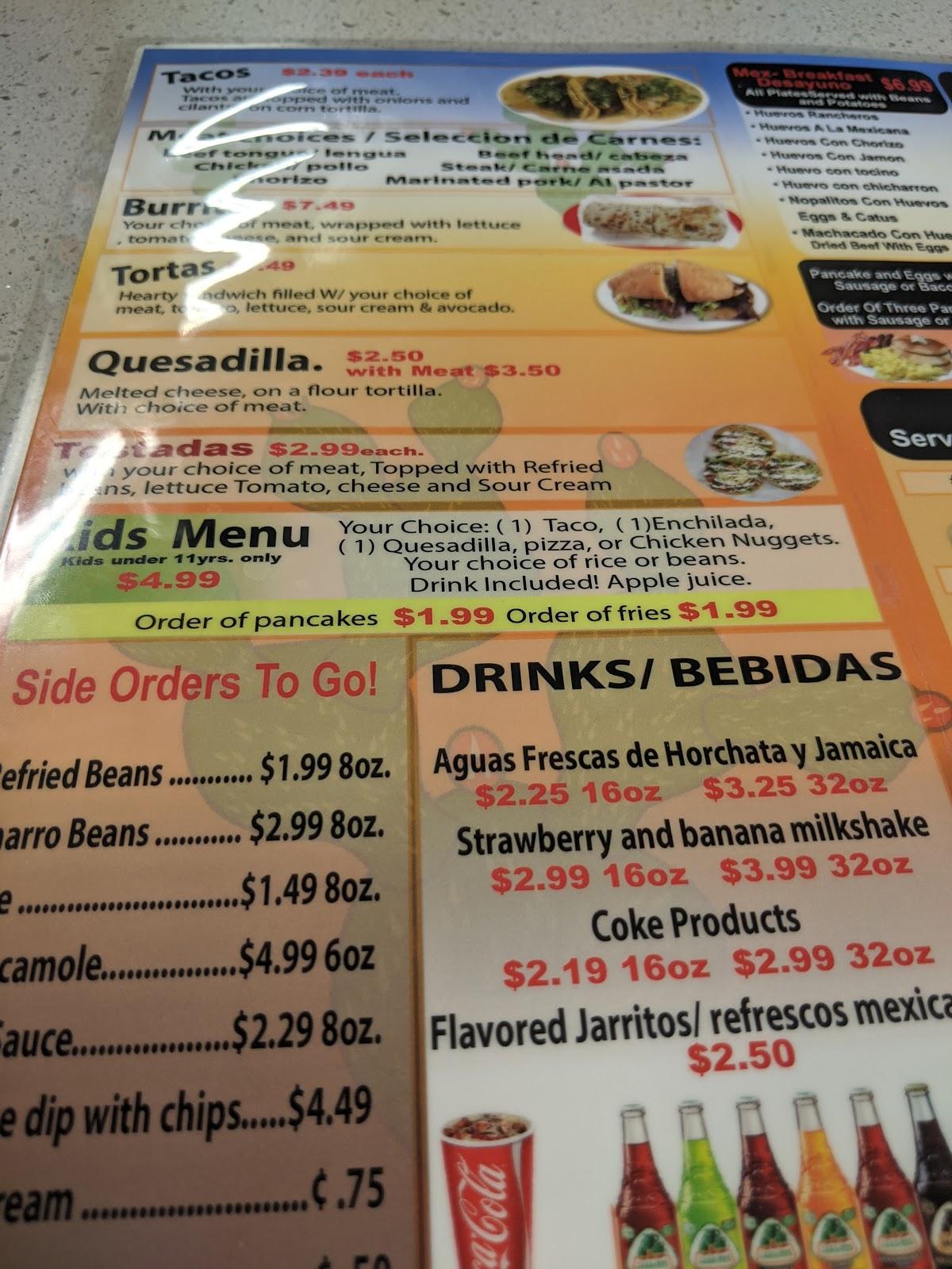 Menu at Tacos El Cunado restaurant, Grand Rapids, Alpine Ave NW