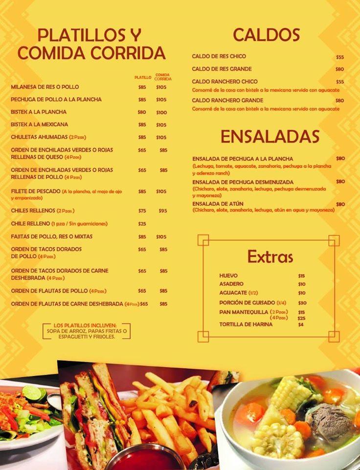 Menu At El Buen Saz N Restaurant Ciudad Juarez Av Tecnol Gico