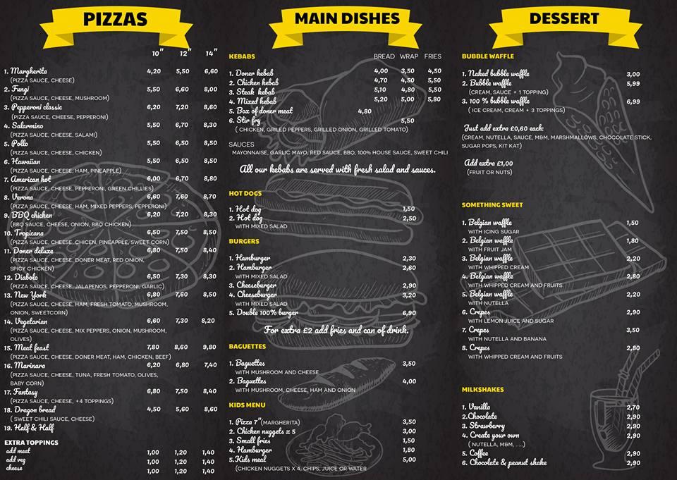 Menu at 100% FAST FOOD, Lurgan