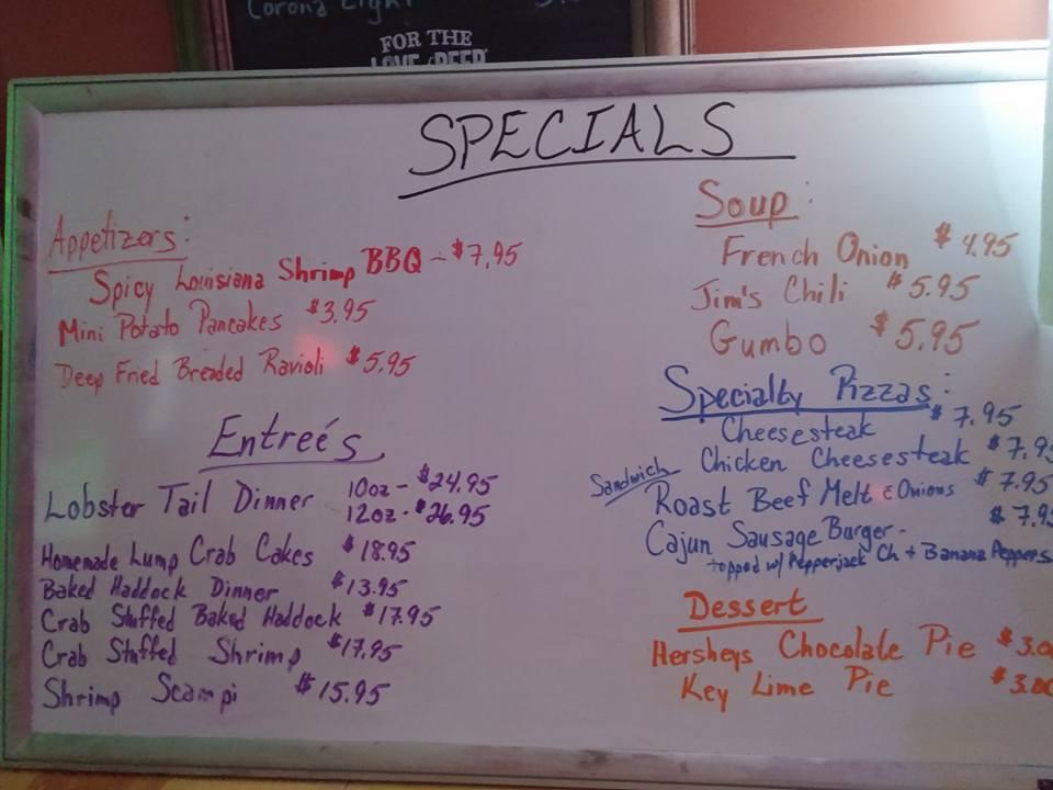 Menu at Jim's Resturant & Pub, Nanticoke, 62 W Green St