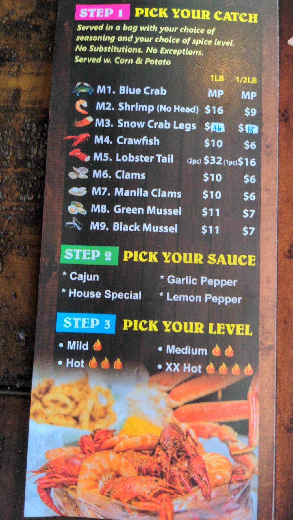 Menu at FISH & CAJUN CRAB restaurant, Winder