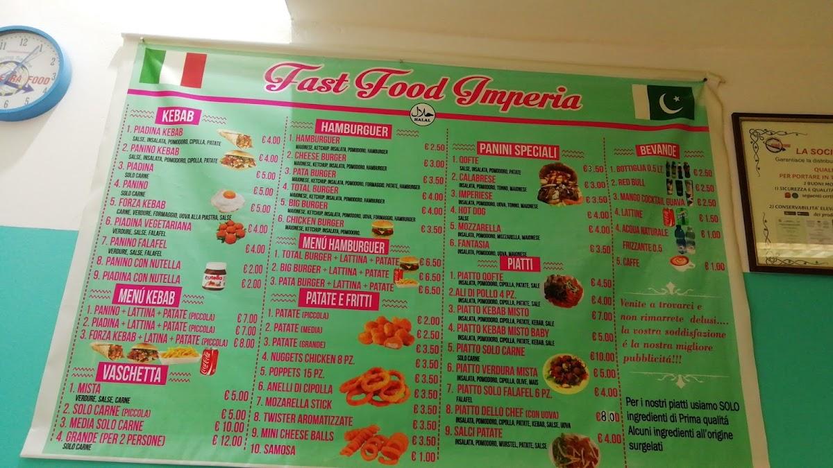 Menu di Fast Food Imperia 
